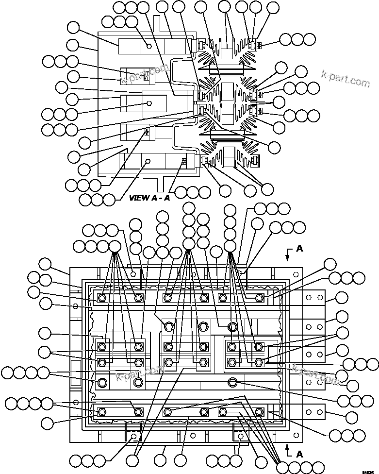 Komatsu parts book diagram for AFE57-HT 830E-1AC S/N A40966, A40987 & A40990 - A40992  SEVERSTAL: RECTIFIER PANEL                   GE0557