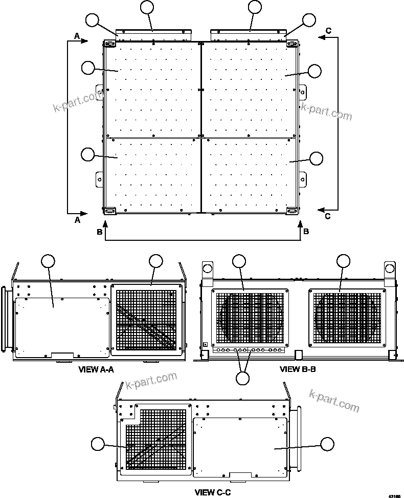 Komatsu parts book diagram for AFE57-HT 830E-1AC S/N A40966, A40987 & A40990 - A40992  SEVERSTAL: RETARDING GRID  1/6   58E-06-00001
