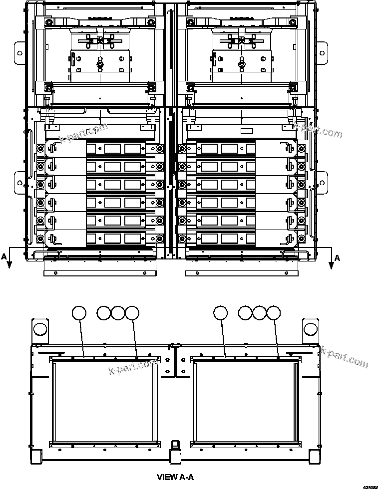 Komatsu parts book diagram for AFE57-HT 830E-1AC S/N A40966, A40987 & A40990 - A40992  SEVERSTAL: RETARDING GRID  2/6   58E-06-00001