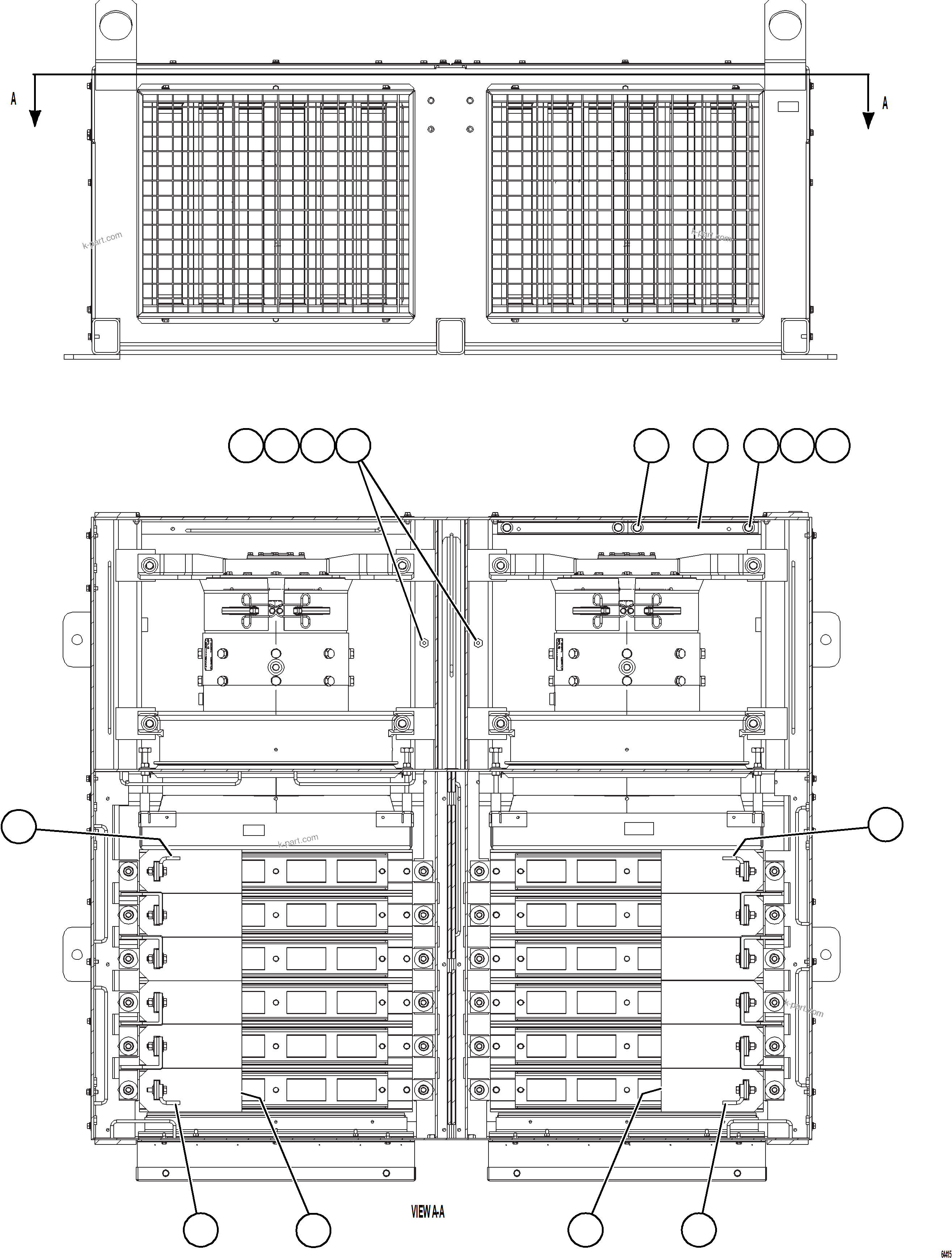 Komatsu parts book diagram for AFE57-HT 830E-1AC S/N A40966, A40987 & A40990 - A40992  SEVERSTAL: RETARDING GRID  6/6   58E-06-00001