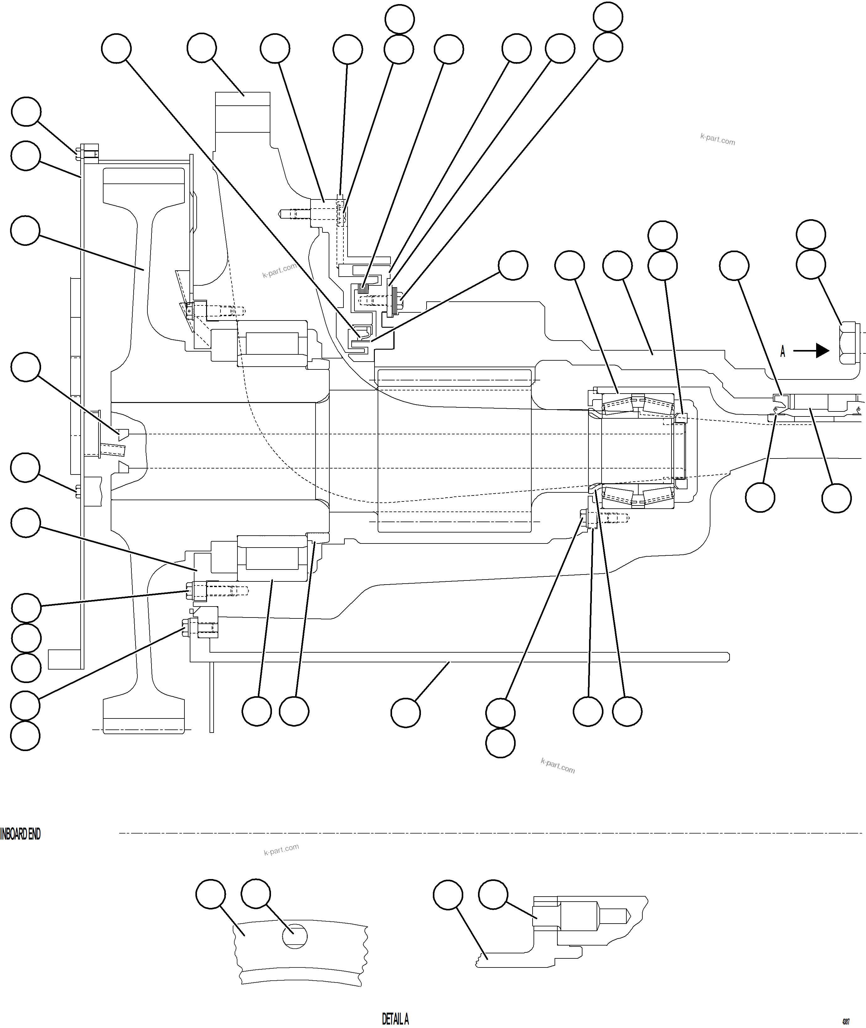Komatsu parts book diagram for AFE57-HT 830E-1AC S/N A40966, A40987 & A40990 - A40992  SEVERSTAL: WHEEL MOTOR  1/9  58E-30-10090