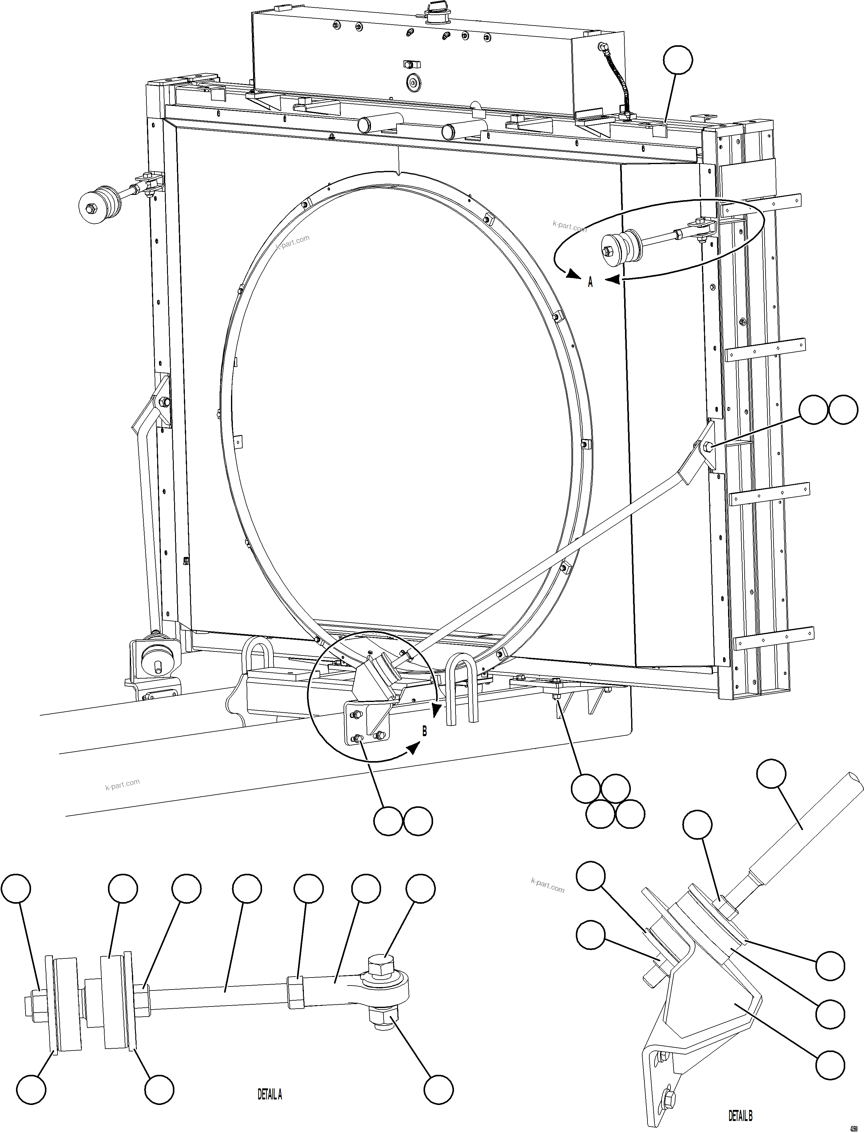Komatsu parts book diagram for AFE57-JJ 830E-1AC S/N A41035 COLOWYO: RADIATOR INSTALLATION