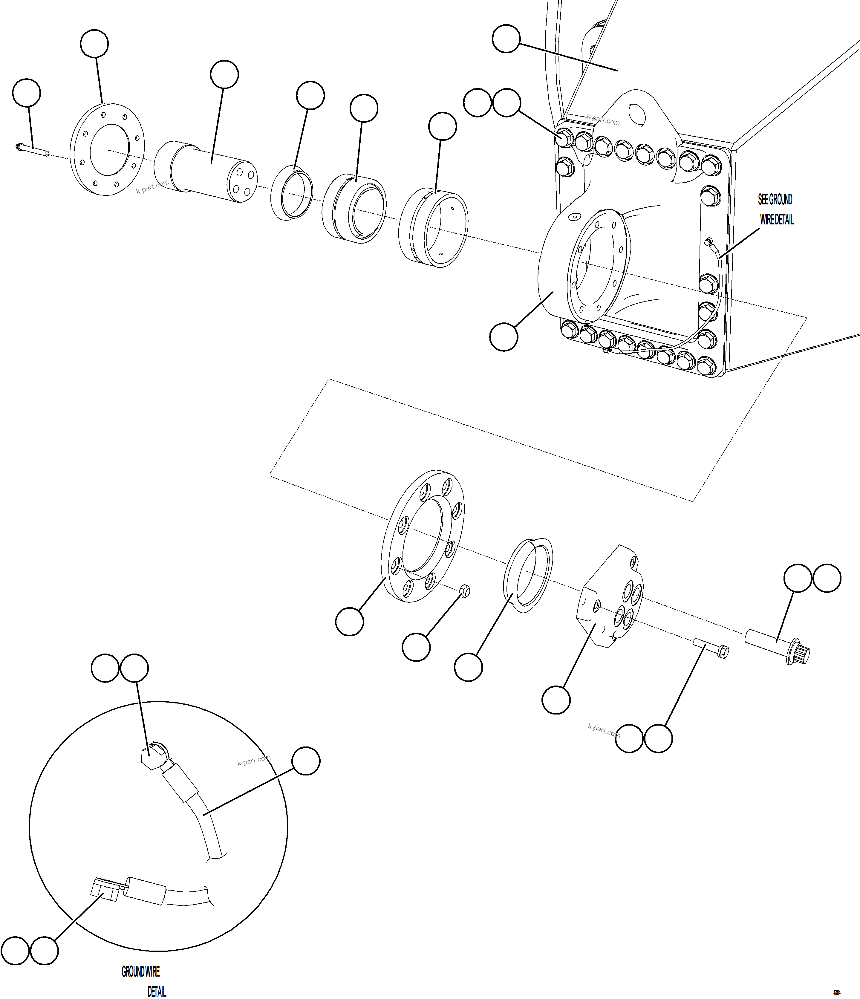 Komatsu parts book diagram for AFE57-JJ 830E-1AC S/N A41035 COLOWYO: AXLE HOUSING INSTALLATION