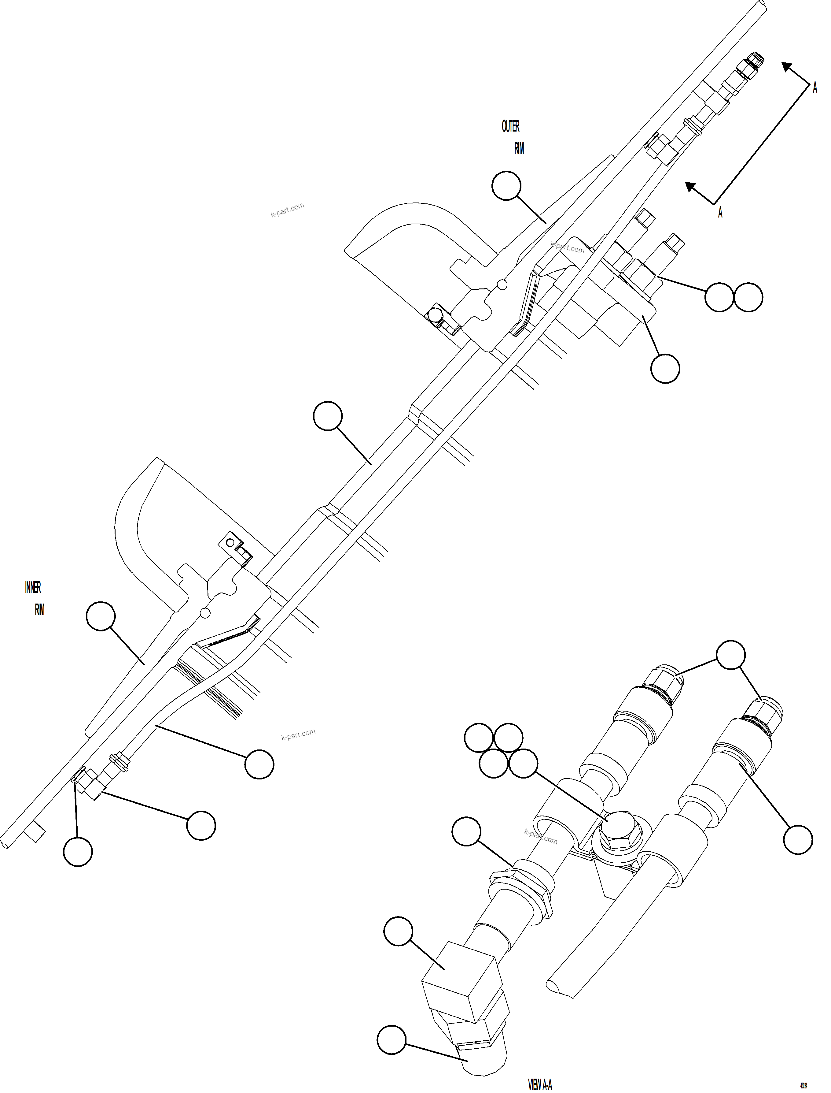 Komatsu parts book diagram for AFE57-JJ 830E-1AC S/N A41035 COLOWYO: REAR WHEEL & MOUNTING
