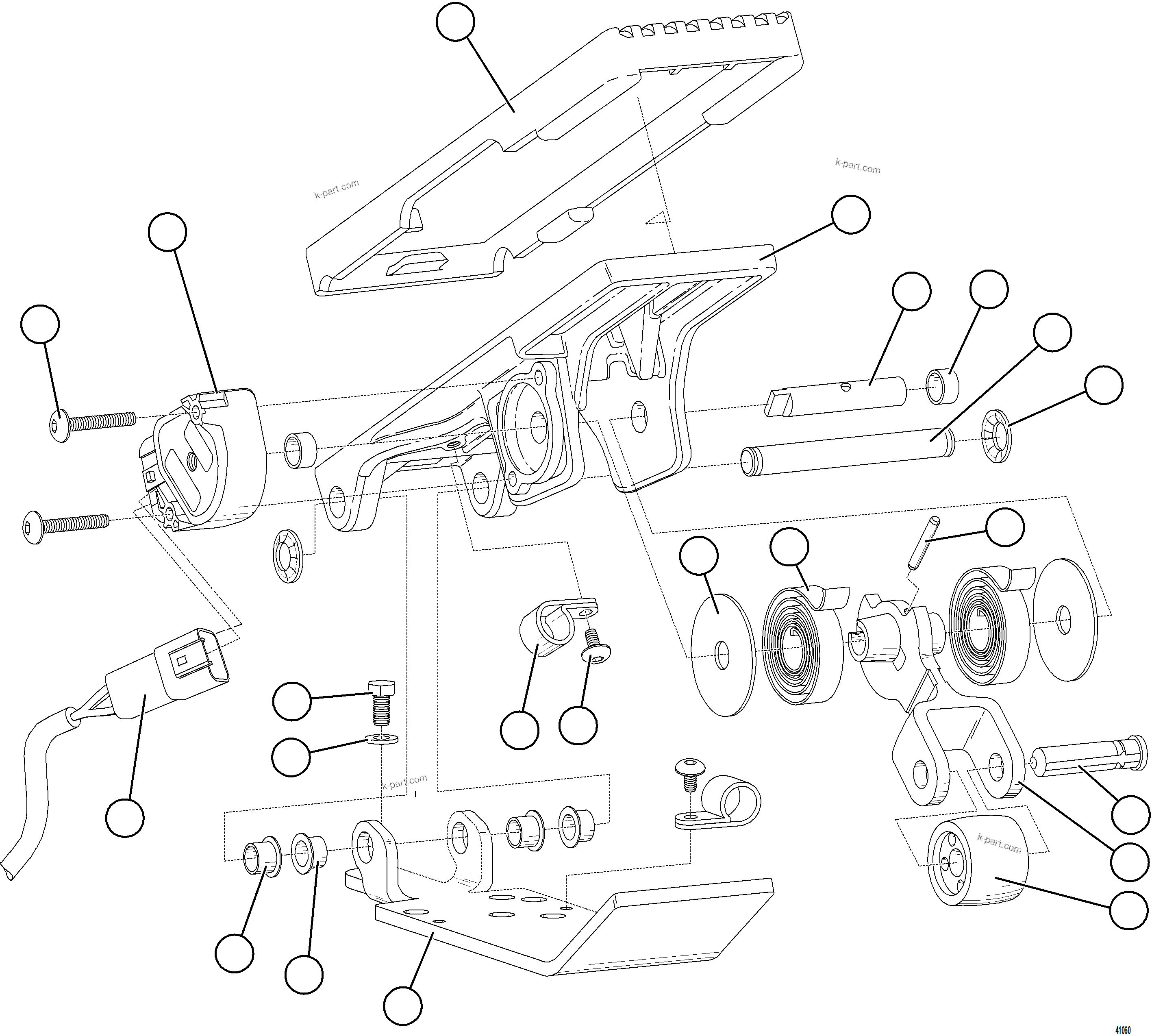 Komatsu parts book diagram for AFE57-JJ 830E-1AC S/N A41035 COLOWYO: ELECTRONIC TREADLE    PB9506