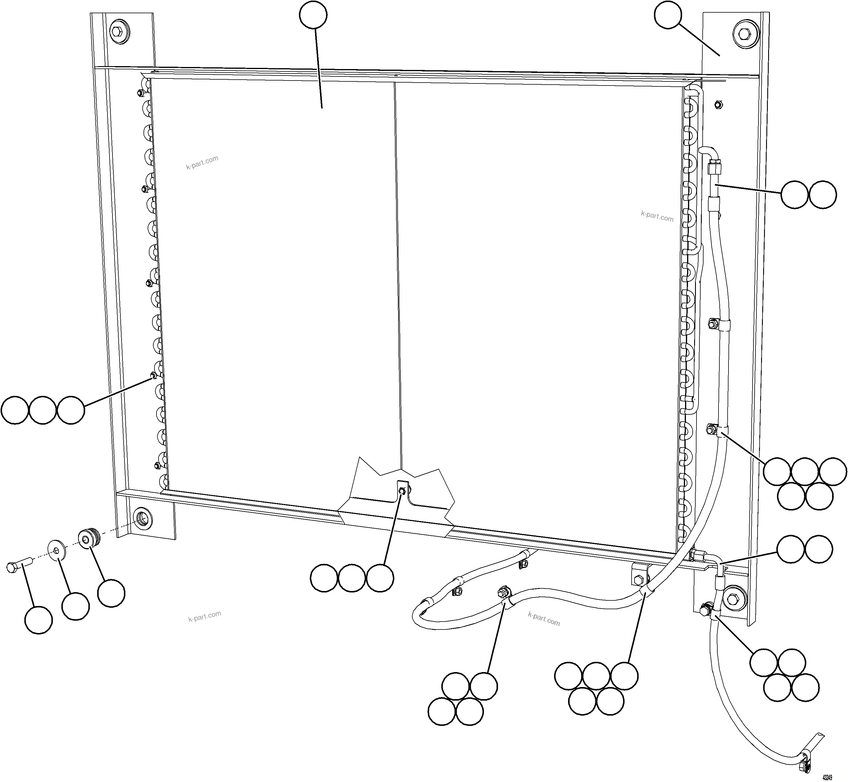 Komatsu parts book diagram for AFE57-JJ 830E-1AC S/N A41035 COLOWYO: AIR CONDITIONING - CONDENSER INSTALLATION