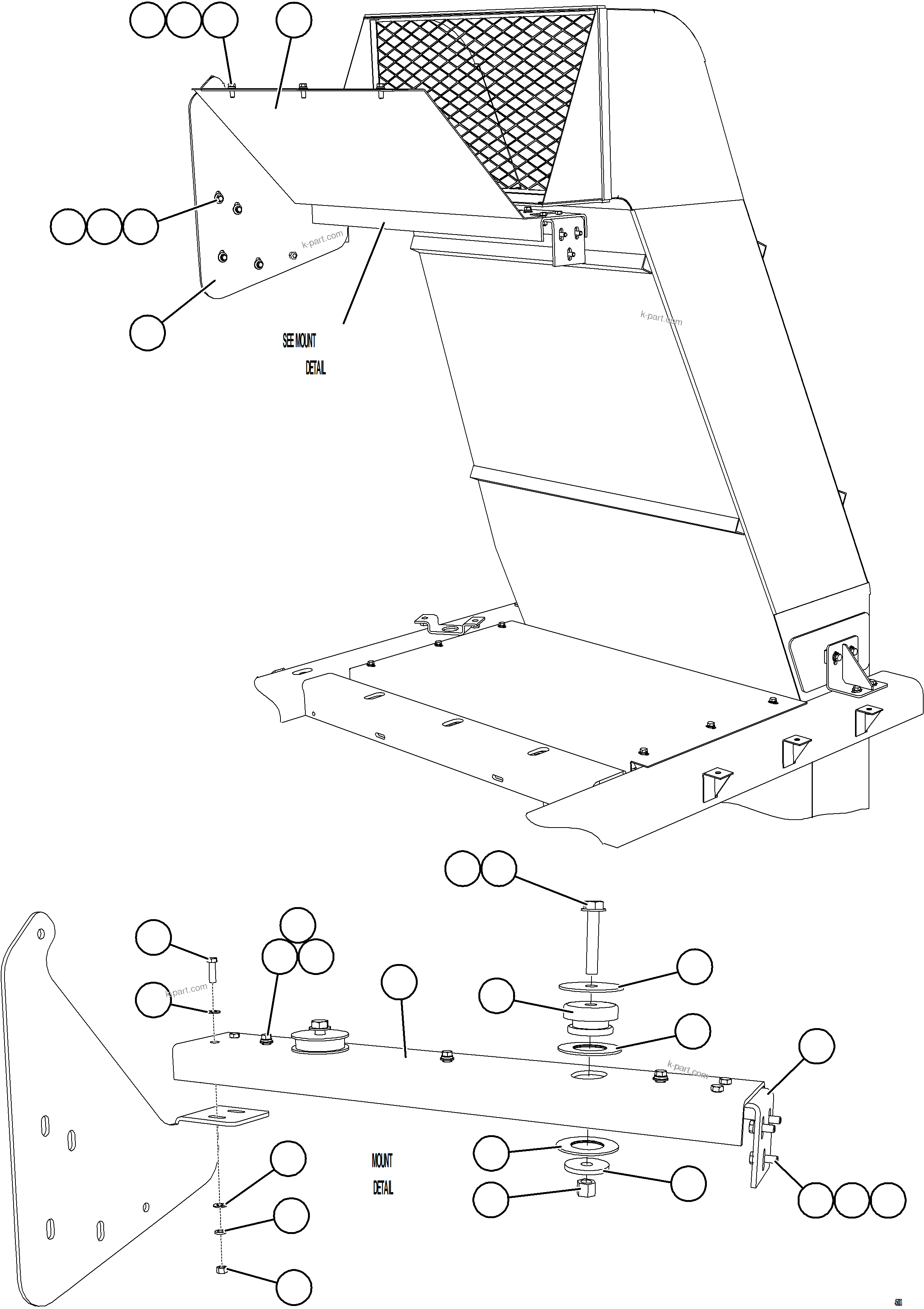 Komatsu parts book diagram for AFE57-JJ 830E-1AC S/N A41035 COLOWYO: BLOWER INLET INSTALLATION    2/2