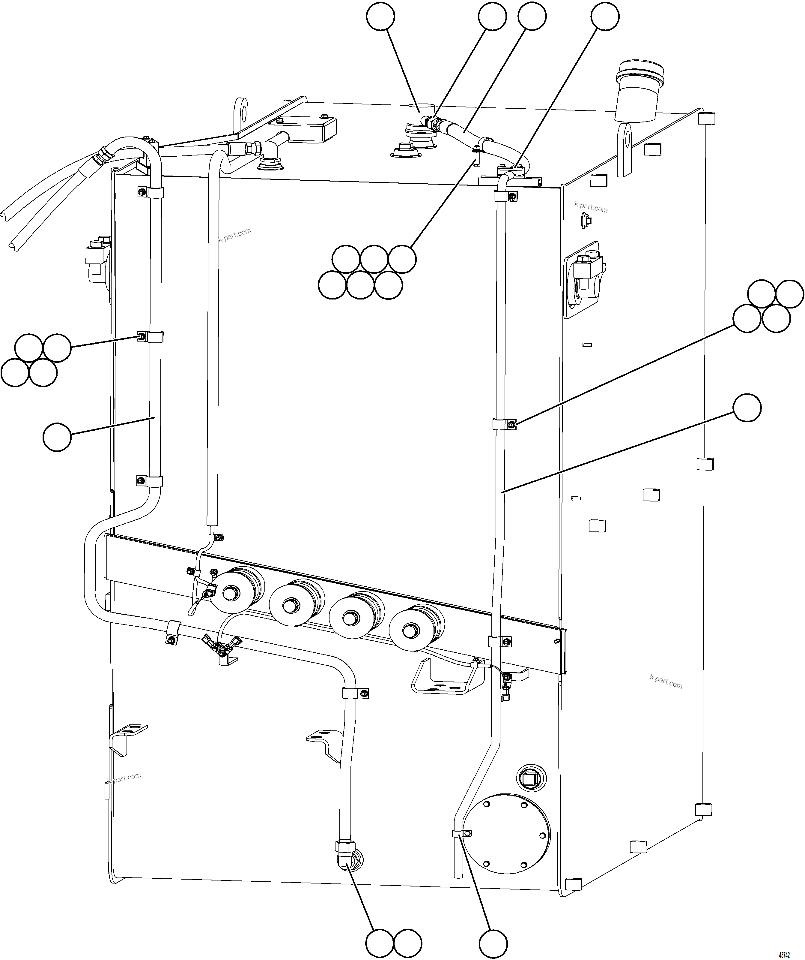 Komatsu parts book diagram for AFE57-JJ 830E-1AC S/N A41035 COLOWYO: FUEL SYSTEM PIPING    2/3