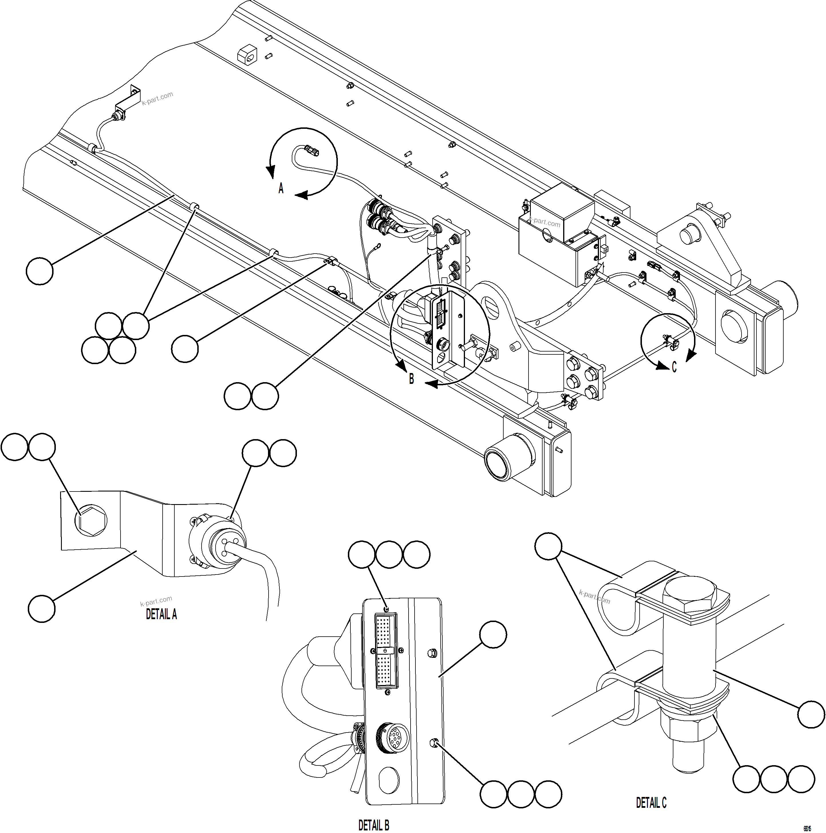 Komatsu parts book diagram for AFE57-JJ 830E-1AC S/N A41035 COLOWYO: ENGINE DIAGNOSTIC PORTS