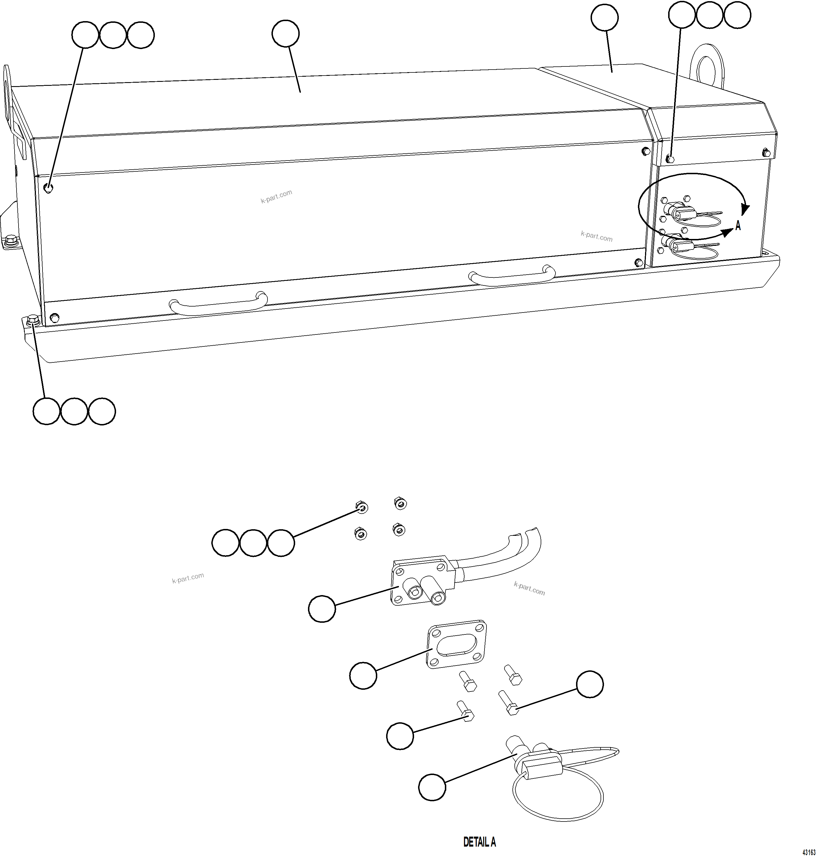 Komatsu parts book diagram for AFE57-JJ 830E-1AC S/N A41035 COLOWYO: BATTERY BOX    1/6