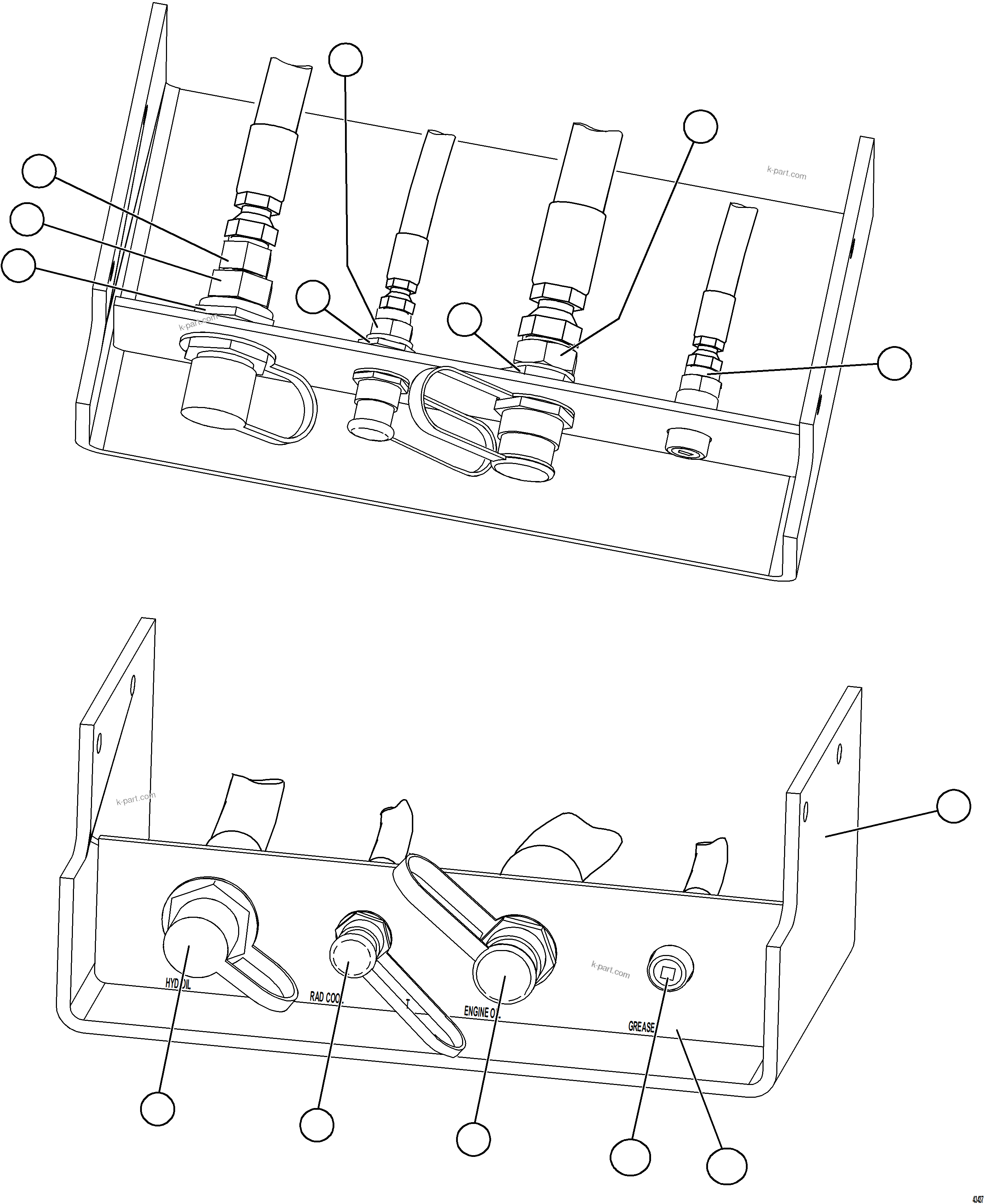 Komatsu parts book diagram for AFE57-JJ 830E-1AC S/N A41035 COLOWYO: MOUNT ASSEMBLY, WIGGINS SERVICE    58E-04-00070