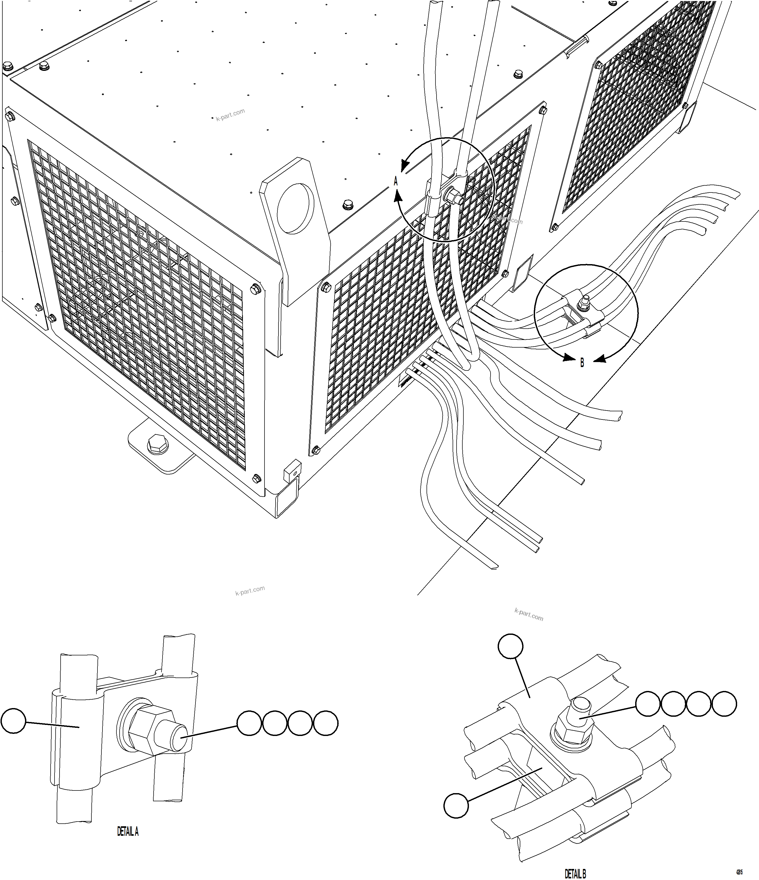 Komatsu parts book diagram for AFE57-JJ 830E-1AC S/N A41035 COLOWYO: RETARDING GRID INSTALLATION    2/2
