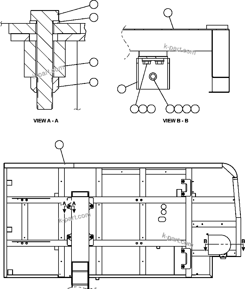 Komatsu parts book diagram for AFE57-X 830E-AC S/N A30101     HIBBING TACONITE: R.H. DECK & MOUNTING
