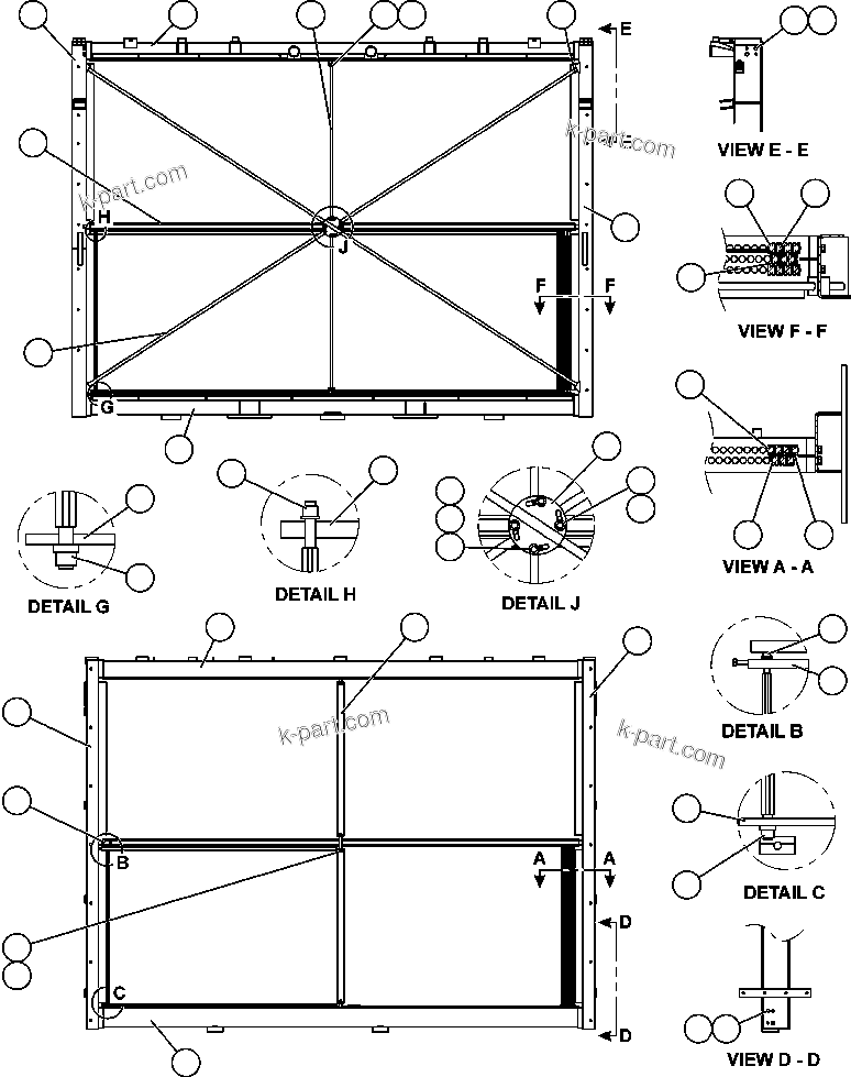 Komatsu parts book diagram for AFE57-X 830E-AC S/N A30101     HIBBING TACONITE: LOW & HIGH TEMPERATURE CORES