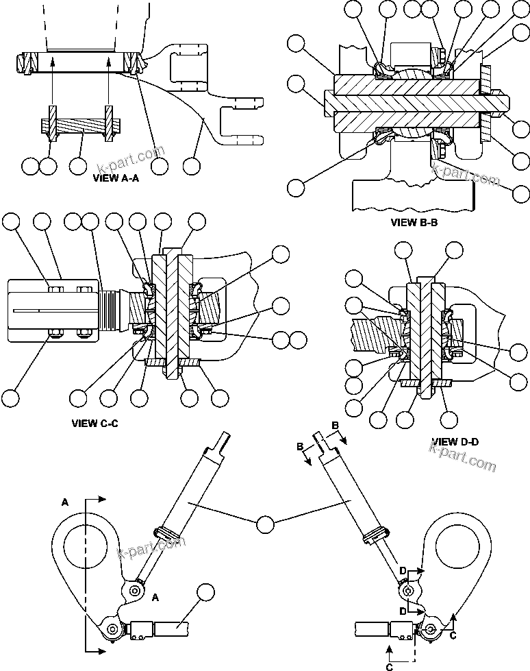 Komatsu parts book diagram for AFE57-X 830E-AC S/N A30101     HIBBING TACONITE: STEERING ARMS & LINKAGE