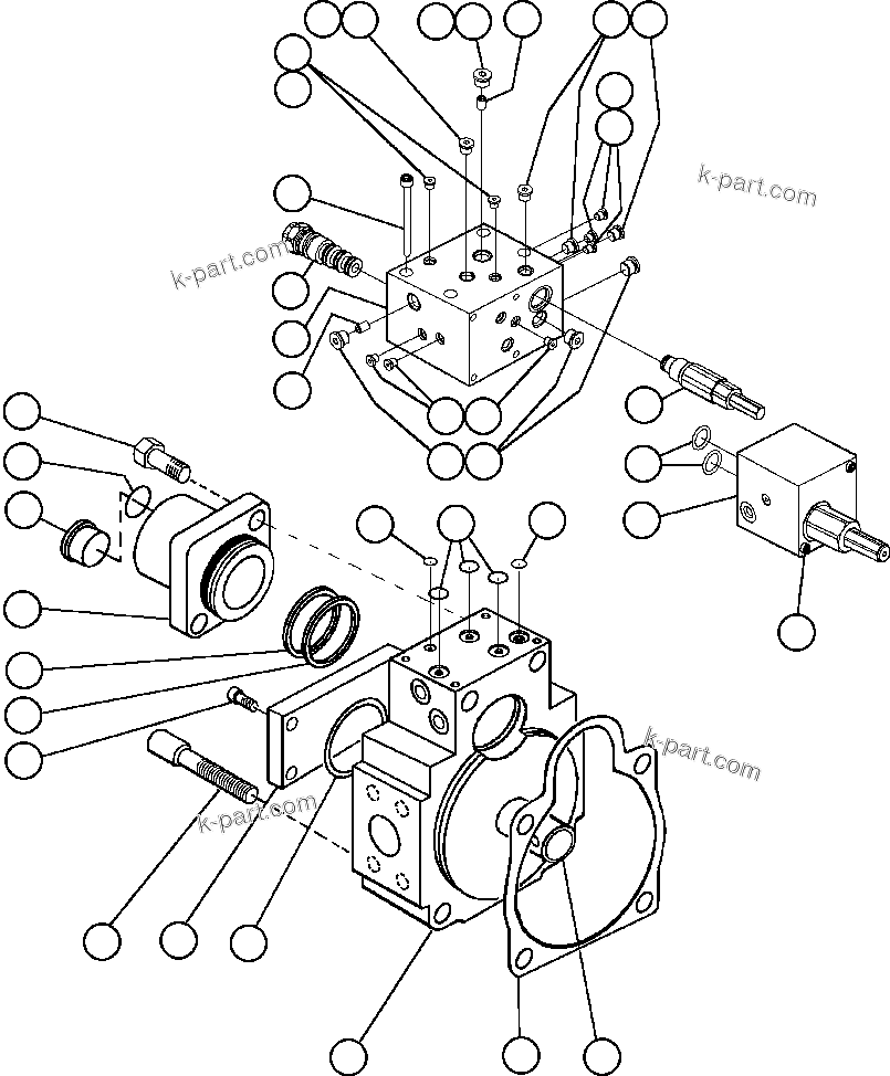 Komatsu parts book diagram for AFE57-X 830E-AC S/N A30101     HIBBING TACONITE: STEERING PUMP HOUSING (REAR) (PC1141)