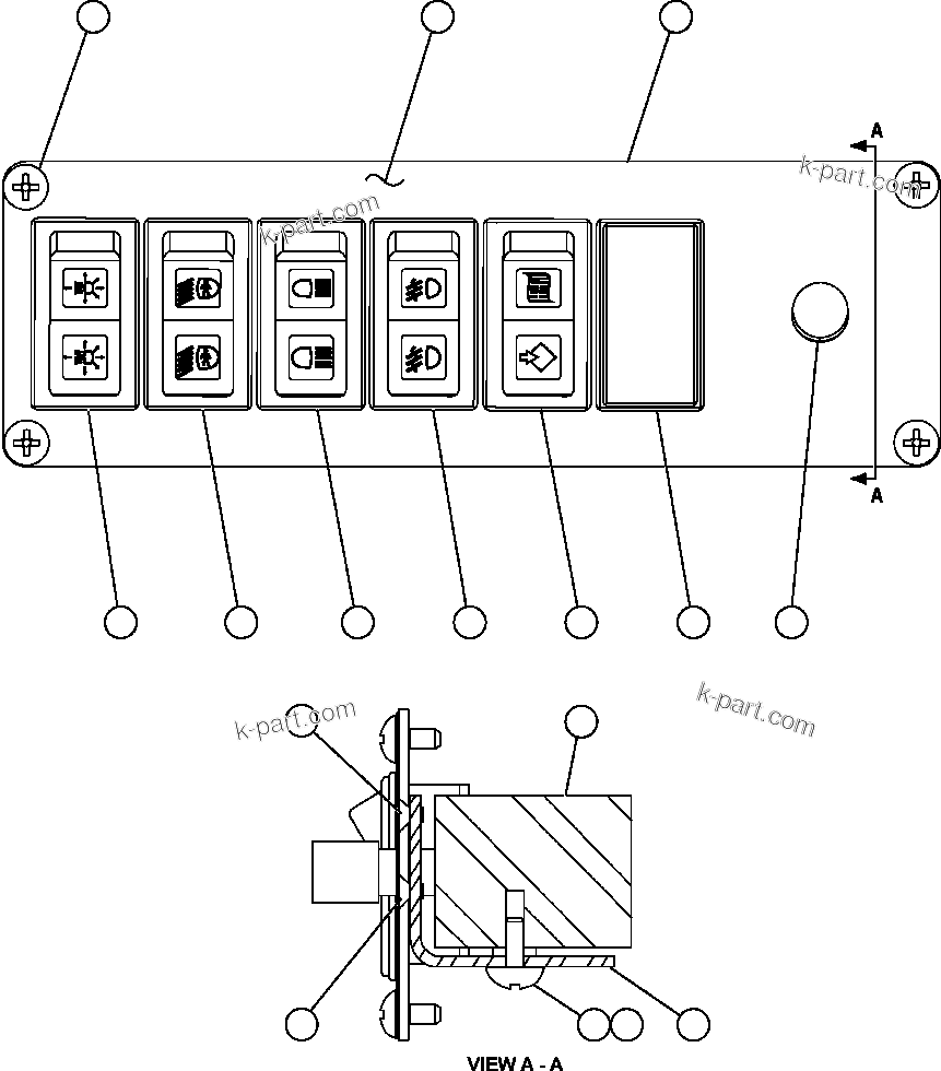 Komatsu parts book diagram for AFE57-X 830E-AC S/N A30101     HIBBING TACONITE: LOWER L.H. DASH MODULE (EL4146)