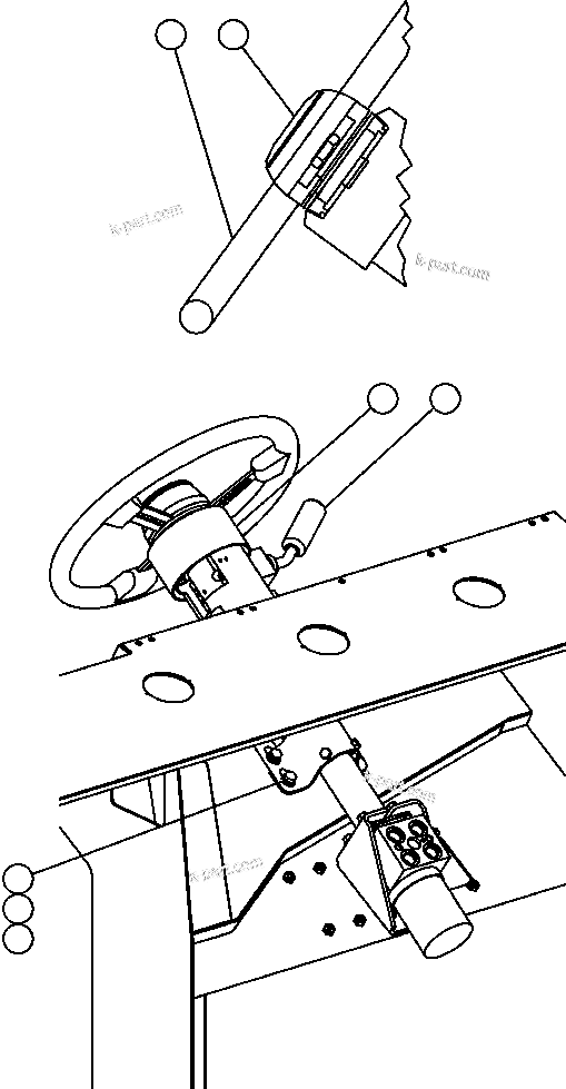 Komatsu parts book diagram for AFE57-X 830E-AC S/N A30101     HIBBING TACONITE: STEERING COLUMN INSTALLATION