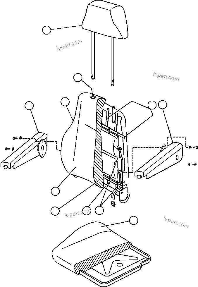 Komatsu parts book diagram for AFE57-X 830E-AC S/N A30101     HIBBING TACONITE: OPERATOR'S SEAT ASSEMBLY (EJ8295)