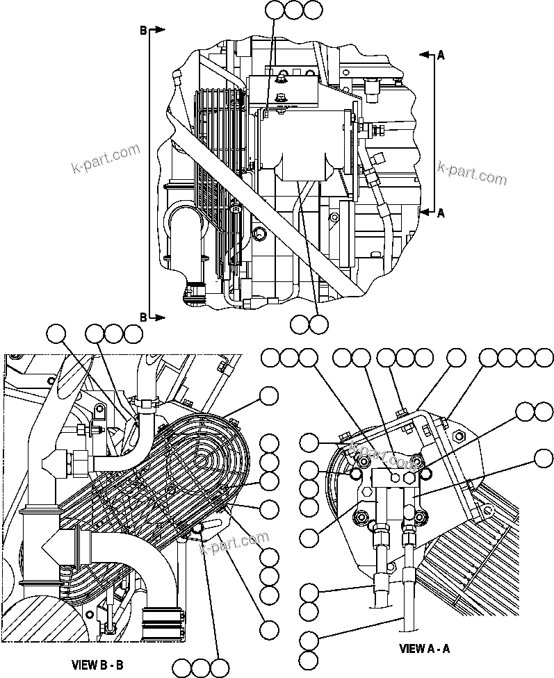 Komatsu parts book diagram for AFE57-X 830E-AC S/N A30101     HIBBING TACONITE: AIR CONDITIONER COMPRESSOR INSTALLATION - 1