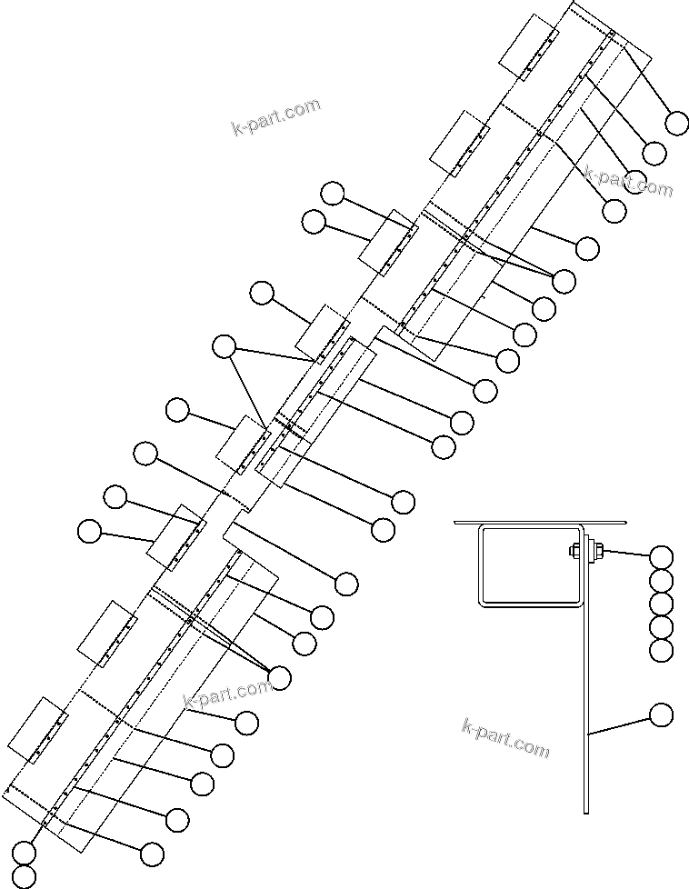 Komatsu parts book diagram for AFE57-X 830E-AC S/N A30101     HIBBING TACONITE: MUD FLAP INSTALLATION - 1