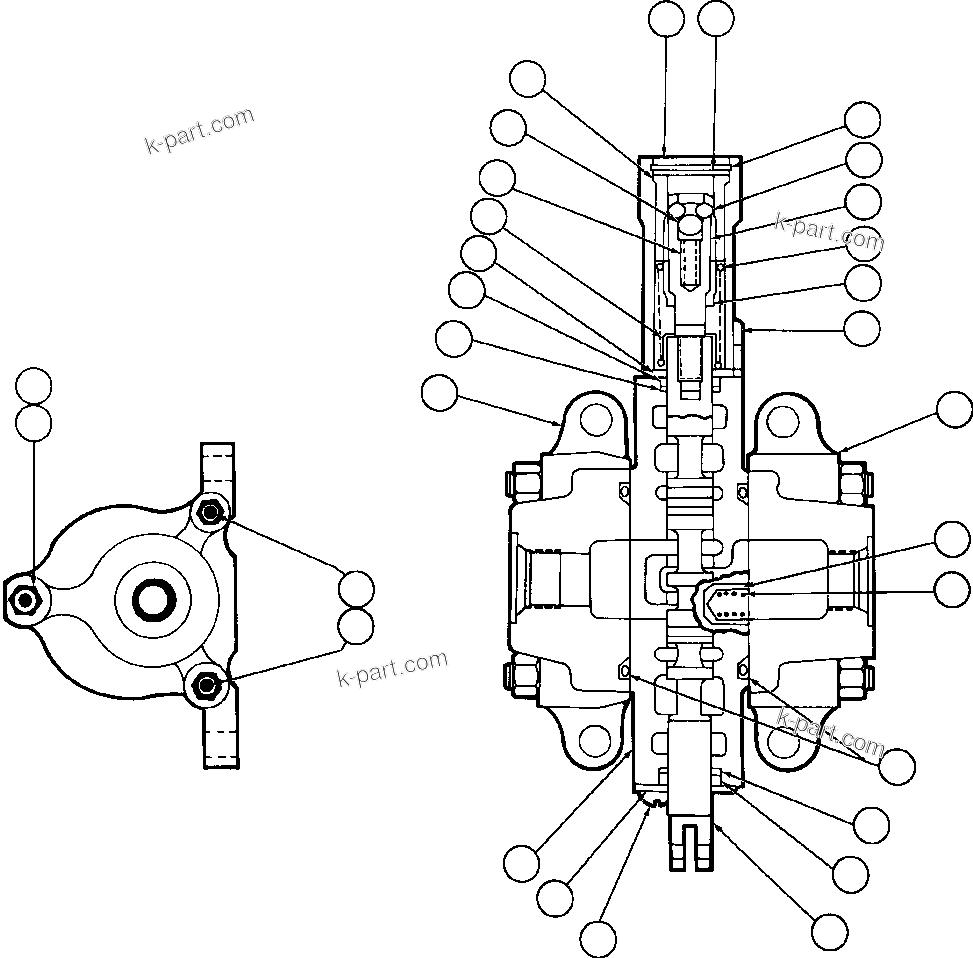 Komatsu parts book diagram for AFE57-X 830E-AC S/N A30101     HIBBING TACONITE: HOIST PILOT VALVE ASSEMBLY (PB6922)