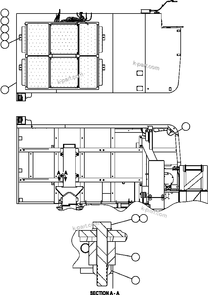 Komatsu parts book diagram for AFE57-X 830E-AC S/N A30101     HIBBING TACONITE: RIGHT DECK MOUNTING & GRID