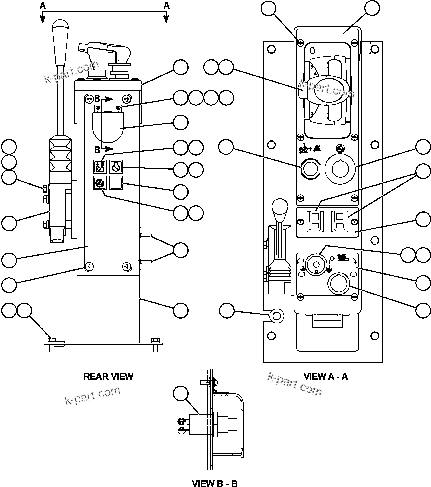 Komatsu parts book diagram for AFE57-X 830E-AC S/N A30101     HIBBING TACONITE: CENTER CONSOLE MODULE INSTALLATION