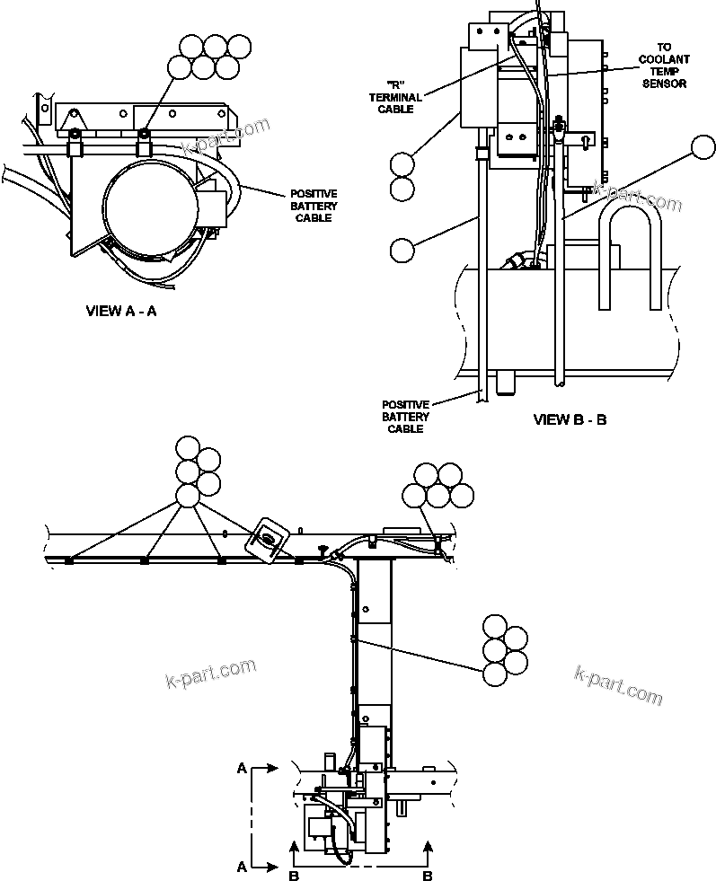 Komatsu parts book diagram for AFE57-X 830E-AC S/N A30101     HIBBING TACONITE: ENGINE WIRING R.H. - ALTERNATOR