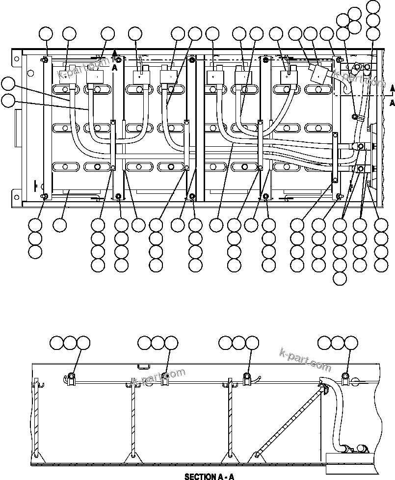 Komatsu parts book diagram for AFE57-X 830E-AC S/N A30101     HIBBING TACONITE: BATTERY BOX