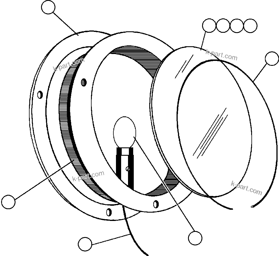 Komatsu parts book diagram for AFE57-X 830E-AC S/N A30101     HIBBING TACONITE: LIGHT ASSEMBLY (WEIGHING SYSTEM)
