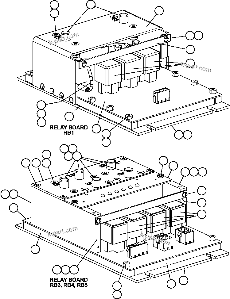 Komatsu parts book diagram for AFE57-X 830E-AC S/N A30101     HIBBING TACONITE: RELAY BOARDS