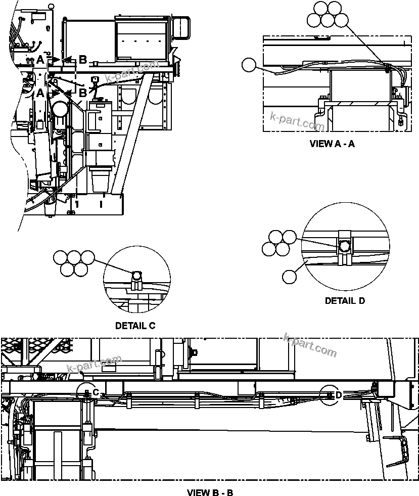 Komatsu parts book diagram for AFE57-X 830E-AC S/N A30101     HIBBING TACONITE: SCOREBOARD INSTALLATION - R.H.