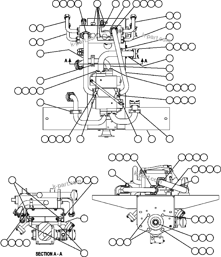 Komatsu parts book diagram for AFE57-X 830E-AC S/N A30101     HIBBING TACONITE: PUMP/VALVE MODULE