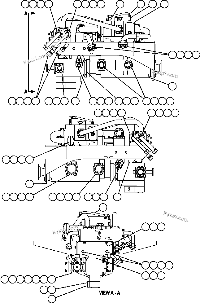 Komatsu parts book diagram for AFE57-X 830E-AC S/N A30101     HIBBING TACONITE: PUMP/VALVE MODULE - 1
