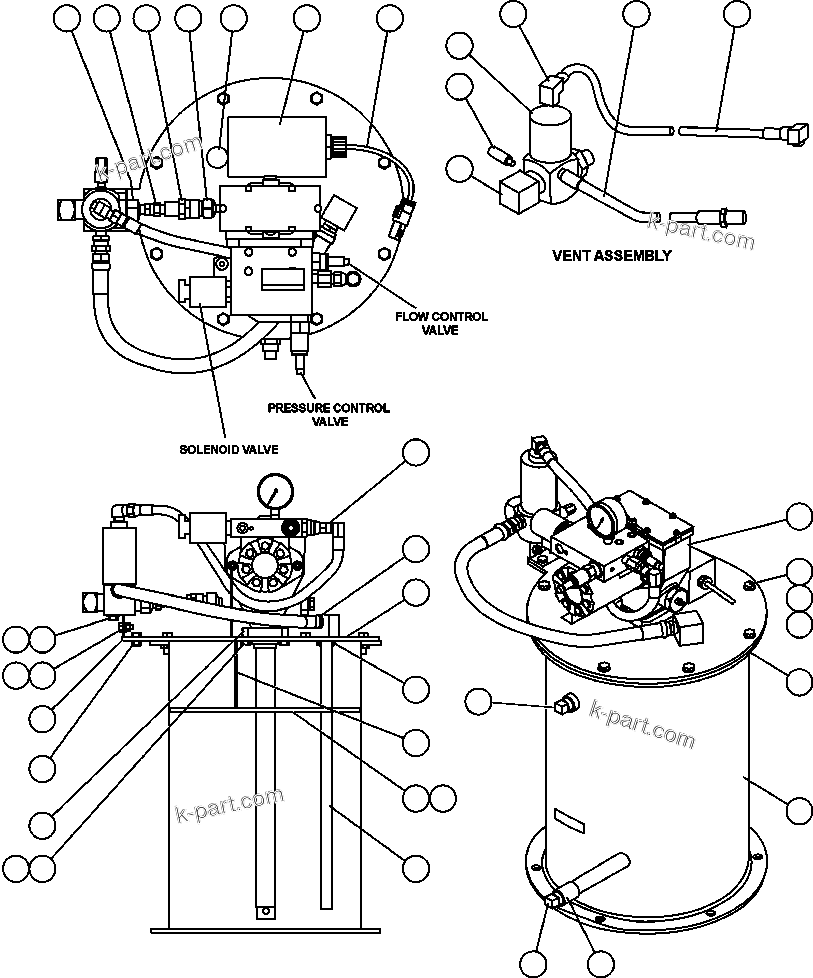 Komatsu parts book diagram for AFE57-X 830E-AC S/N A30101     HIBBING TACONITE: LUBE PUMP/CONTAINER ASSEMBLY (PC1896)