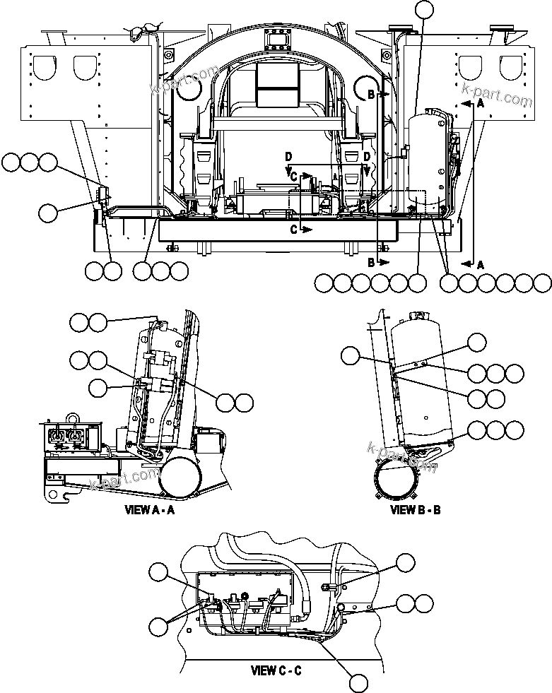 Komatsu parts book diagram for AFE57-X 830E-AC S/N A30101     HIBBING TACONITE: RESERVE SYSTEM