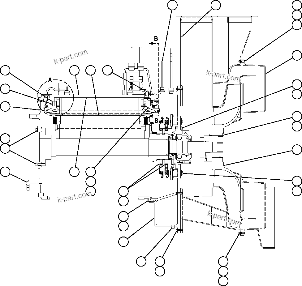 Komatsu parts book diagram for AFE57-X 830E-AC S/N A30101     HIBBING TACONITE: ALTERNATOR - ENGINE MOUNT