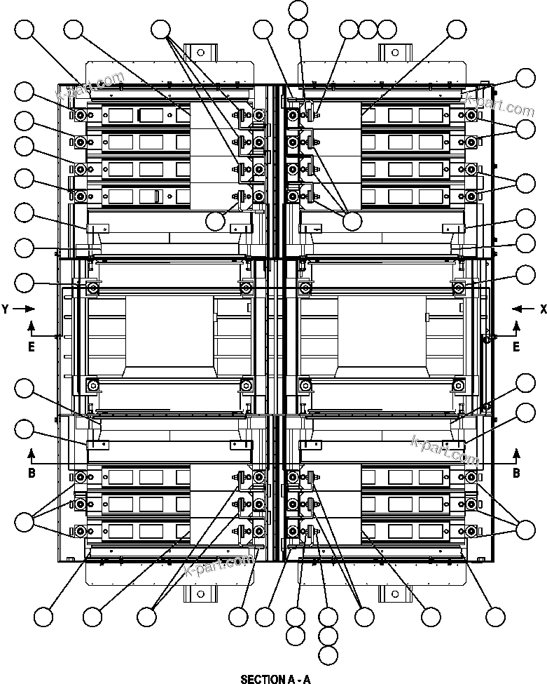 Komatsu parts book diagram for AFE57-X 830E-AC S/N A30101     HIBBING TACONITE: RETARDING GRID ASSEMBLY - 2 (PC1645)