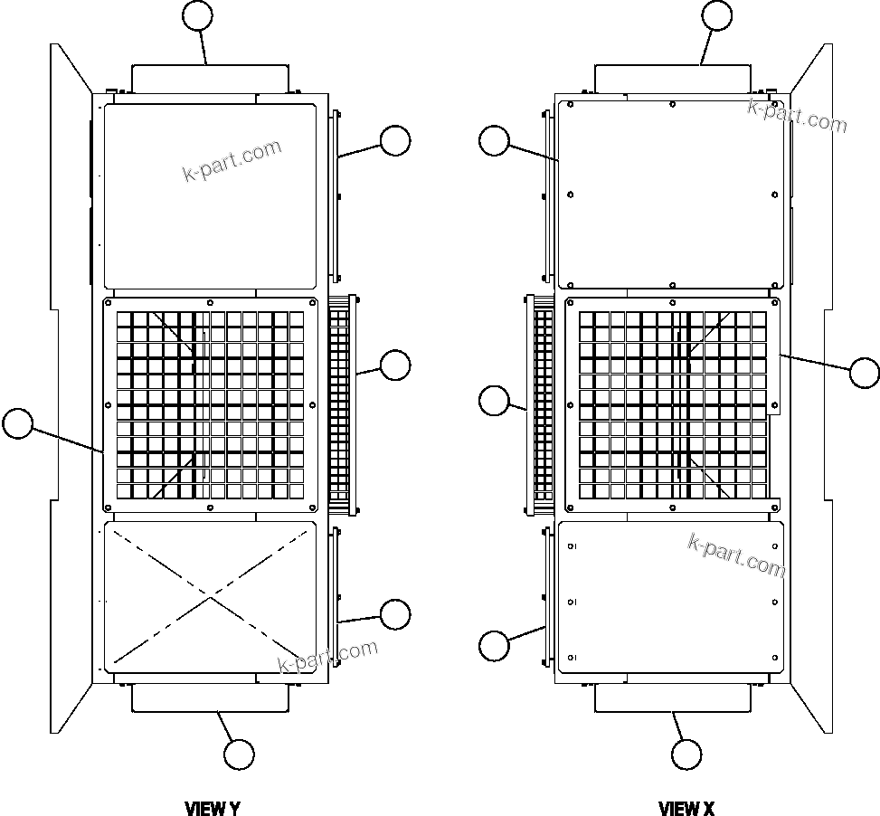 Komatsu parts book diagram for AFE57-X 830E-AC S/N A30101     HIBBING TACONITE: RETARDING GRID ASSEMBLY - 4 (PC1645)