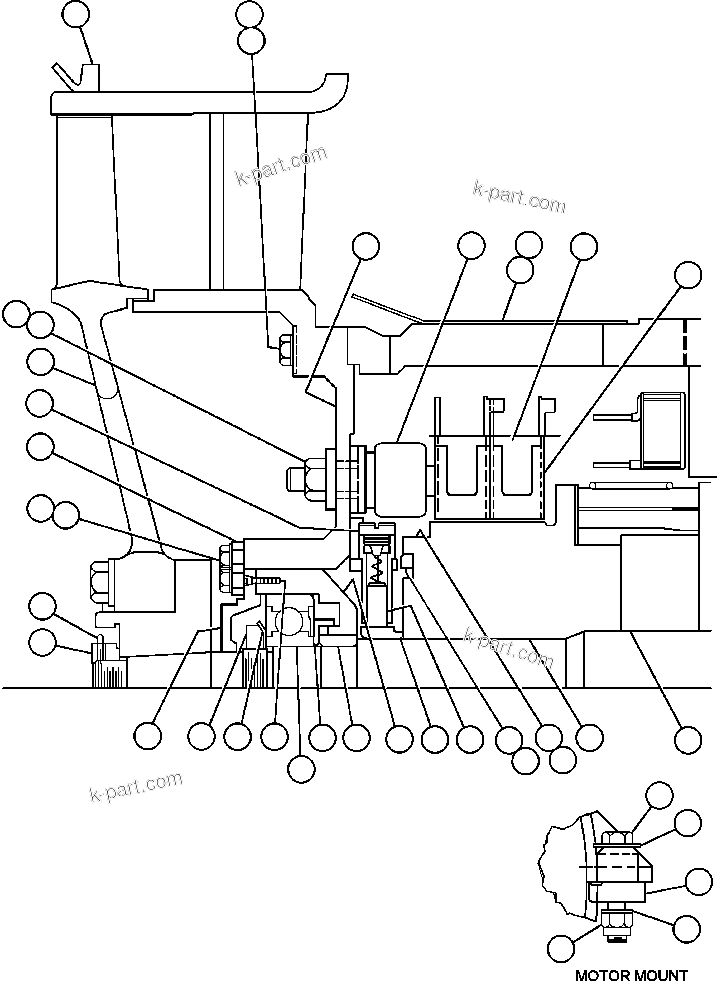 Komatsu parts book diagram for AFE57-X 830E-AC S/N A30101     HIBBING TACONITE: BLOWER MOTOR (COMMUTATOR END) (GE0017)