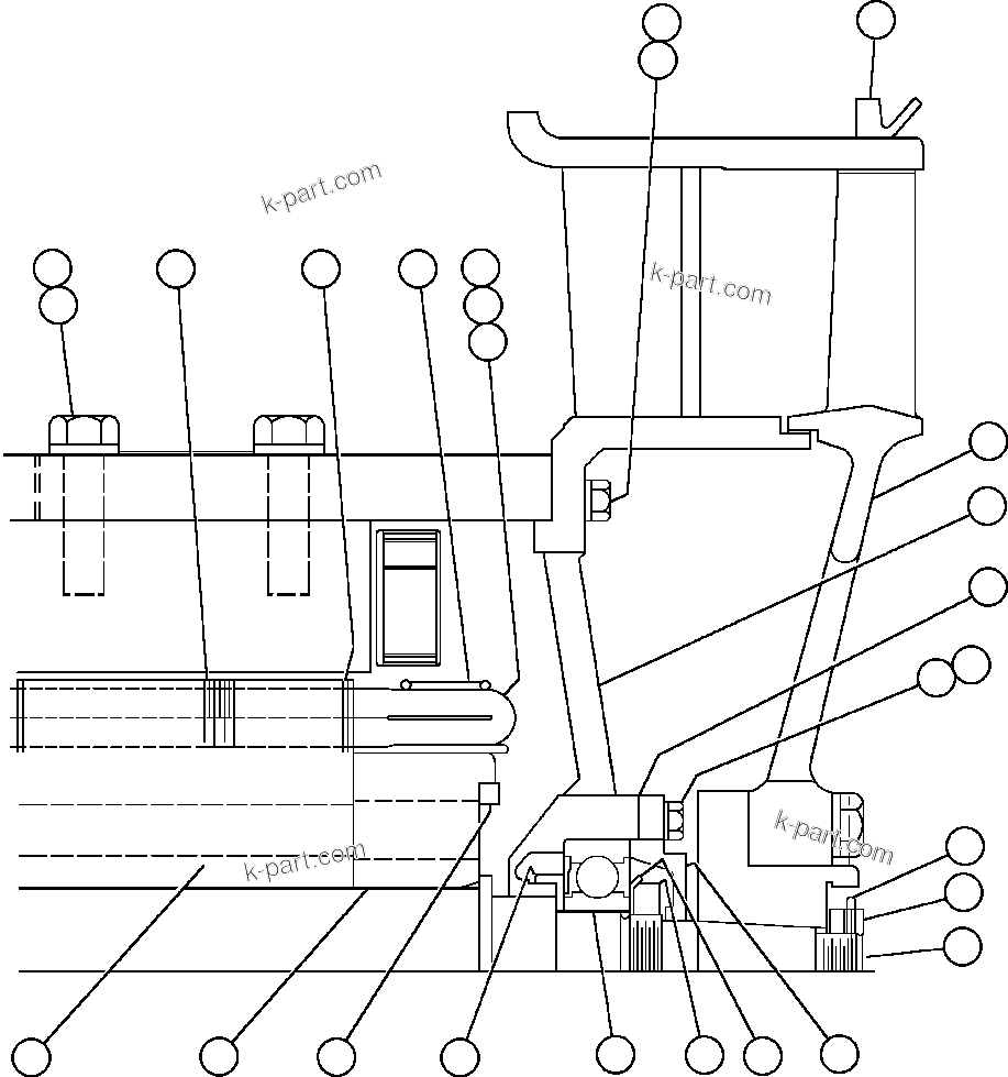 Komatsu parts book diagram for AFE57-X 830E-AC S/N A30101     HIBBING TACONITE: BLOWER MOTOR (NON-COMMUTATOR END) (GE0017)
