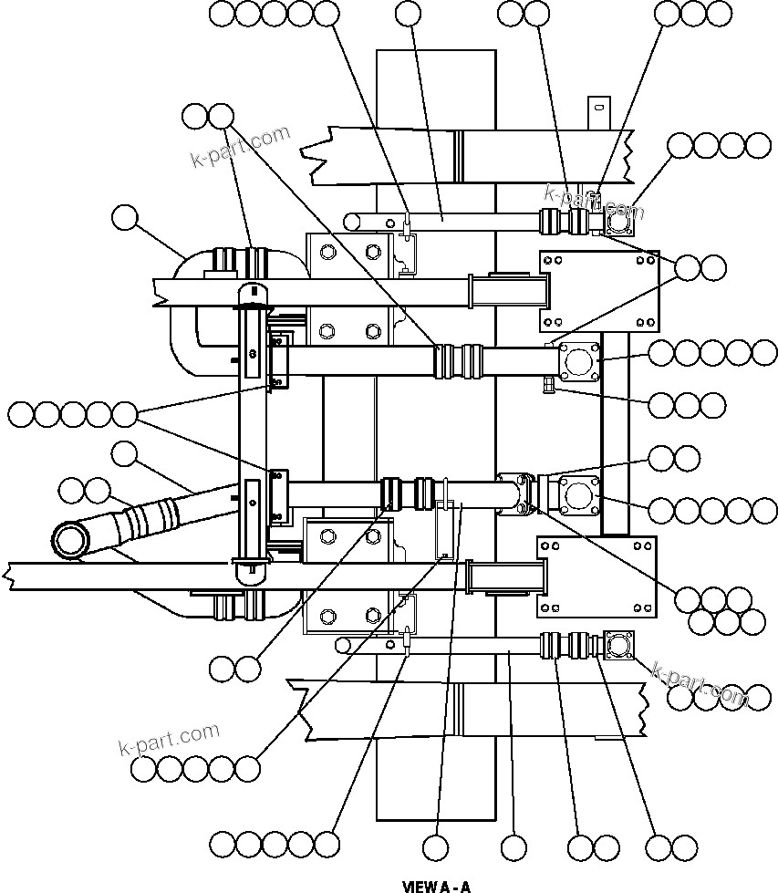 Komatsu parts book diagram for AFE59-A 930E-4 S/N A30465 - A30466    CODELCO GABY: RADIATOR PIPING