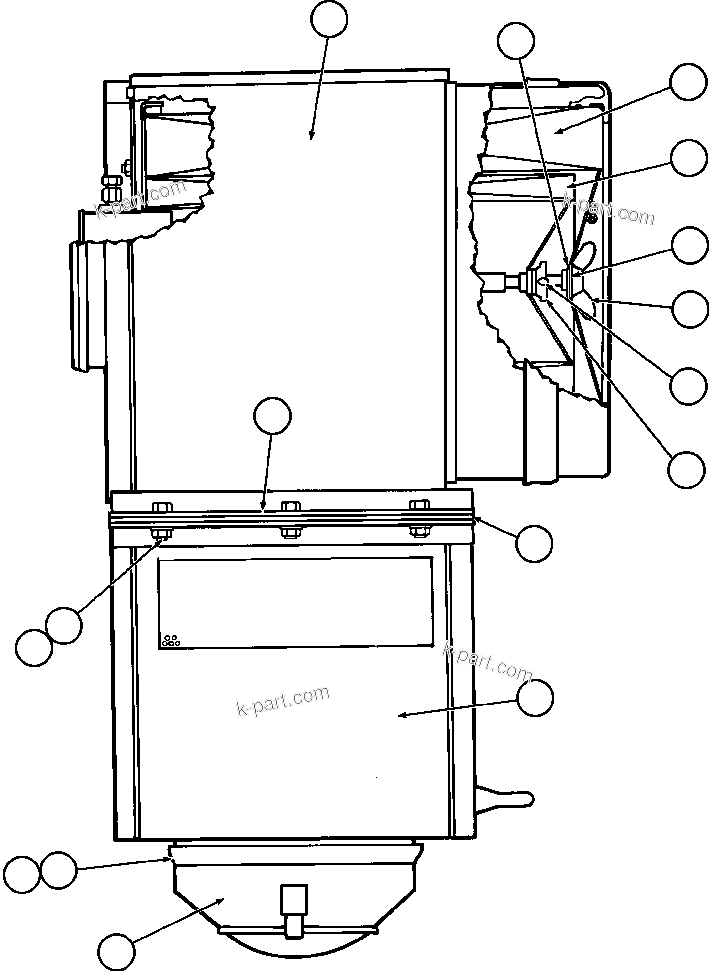 Komatsu parts book diagram for AFE59-A 930E-4 S/N A30465 - A30466    CODELCO GABY: AIR CLEANER ASSEMBLY (PB6850)
