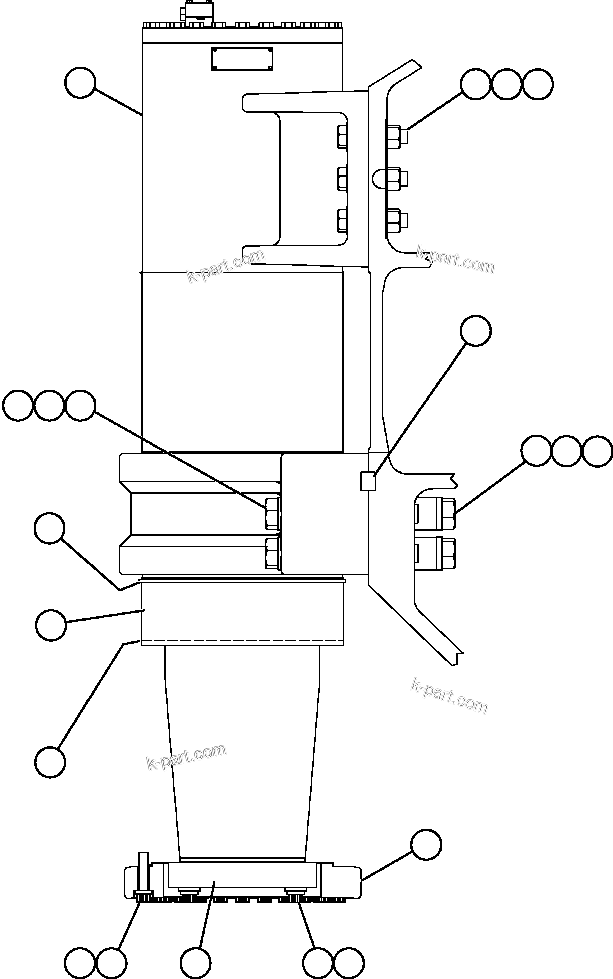 Komatsu parts book diagram for AFE59-A 930E-4 S/N A30465 - A30466    CODELCO GABY: FRONT SUSPENSION & MOUNTING