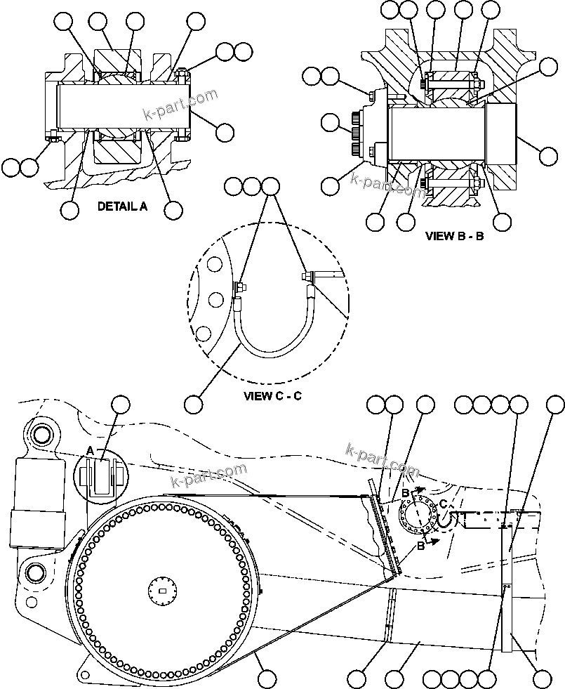 Komatsu parts book diagram for AFE59-A 930E-4 S/N A30465 - A30466    CODELCO GABY: DRIVE AXLE & MOUNTING