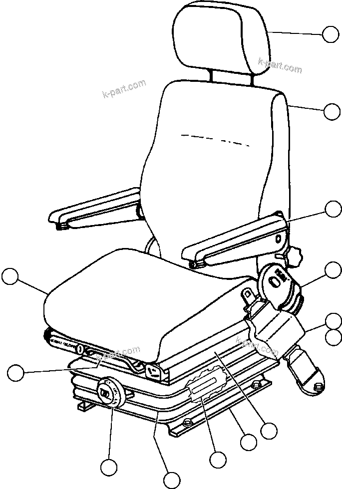 Komatsu parts book diagram for AFE59-A 930E-4 S/N A30465 - A30466    CODELCO GABY: PASSENGER SEAT ASSEMBLY (PB9771)