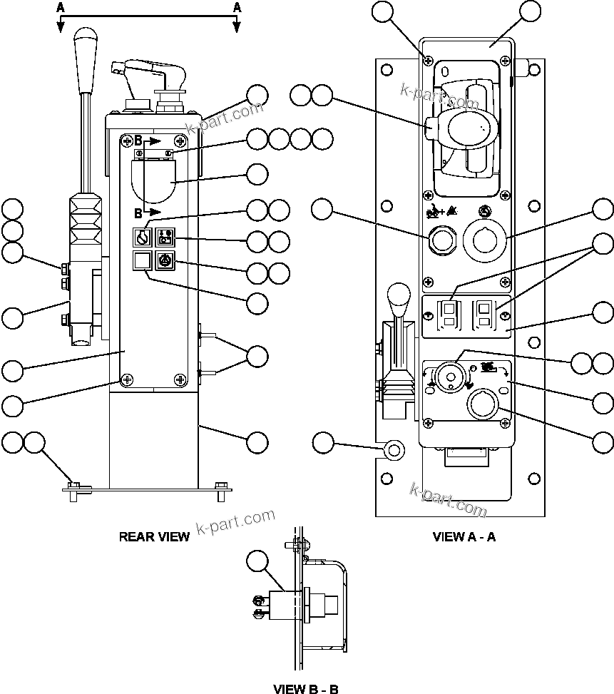 Komatsu parts book diagram for AFE59-A 930E-4 S/N A30465 - A30466    CODELCO GABY: CENTER CONSOLE MODULE INSTALLATION