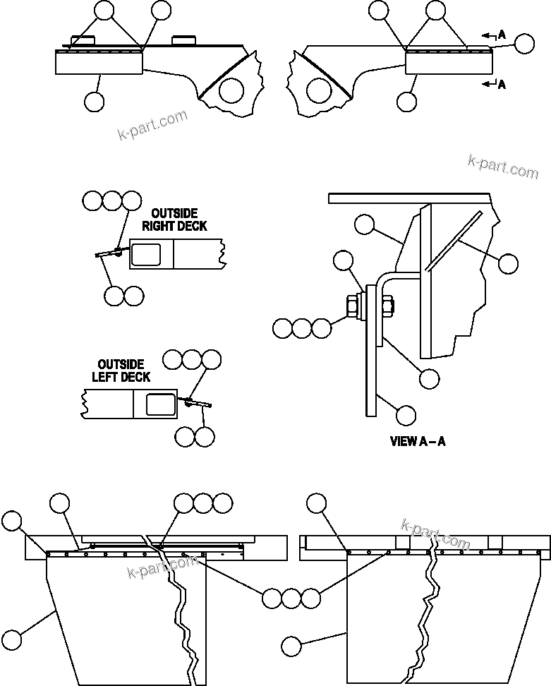 Komatsu parts book diagram for AFE59-A 930E-4 S/N A30465 - A30466    CODELCO GABY: DECK MUD FLAPS INSTALLATION