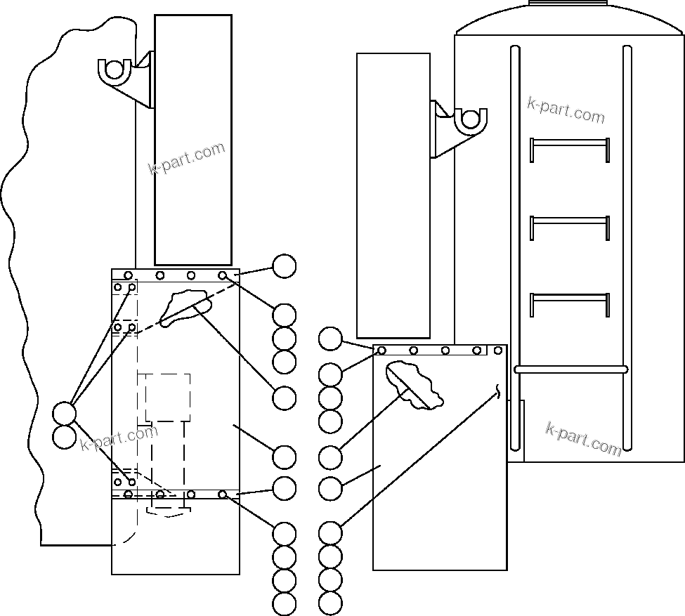 Komatsu parts book diagram for AFE59-A 930E-4 S/N A30465 - A30466    CODELCO GABY: SIDE MUD FLAP INSTALLATION